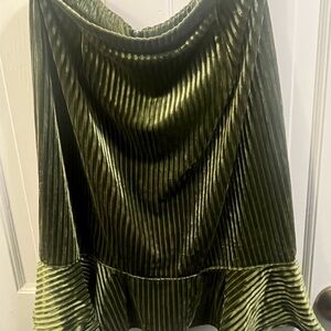 Umgee Olive Velvet Skirt
